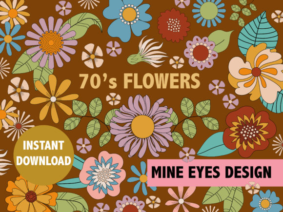 70s Flower Clipart: A Nostalgic Design Resource for Creative Projects