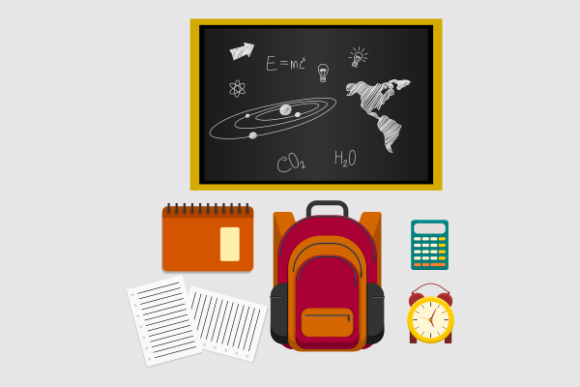 Blackboard with School Elements: A Versatile Resource for Educational Design