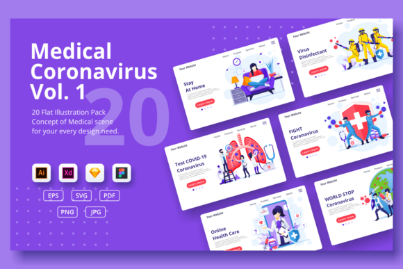 Bundle Medical Coronavirus Vol. 1: A Modern Flat Design Solution for Creative Professionals