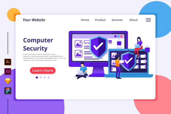 Cyber Security Landing Page Illustration: A Modern Design Solution for Digital Protection