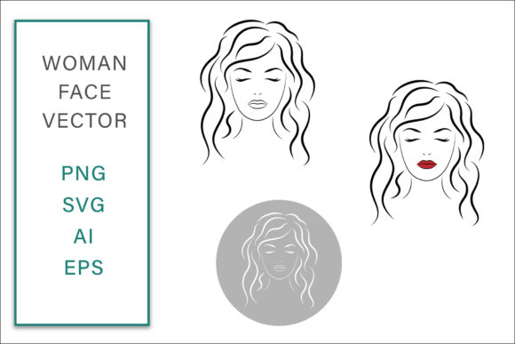 Feminine Face Vector Line Art: A Versatile Resource for Creative Projects