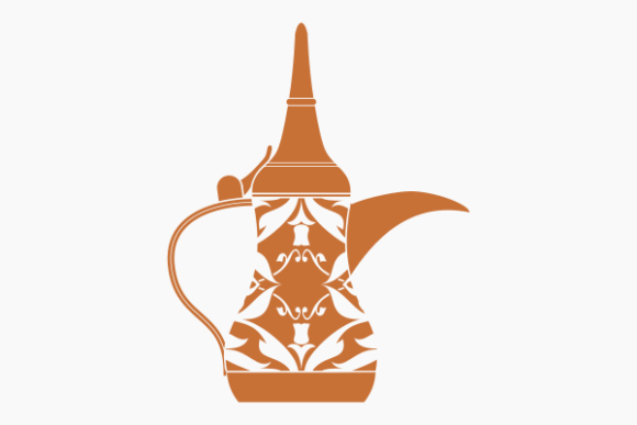 Flat Monochrome Dallah Arab Coffee Pot: A Symbol of Tradition and Modern Design