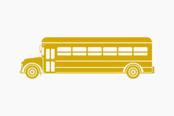 Flat Monochrome Side View School Bus: A Versatile Design Element