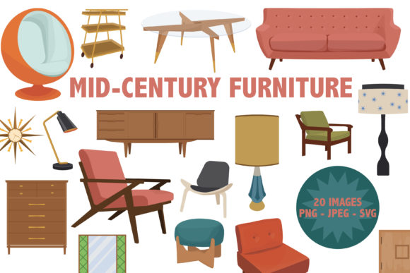 Mid-Century Furniture Illustrations