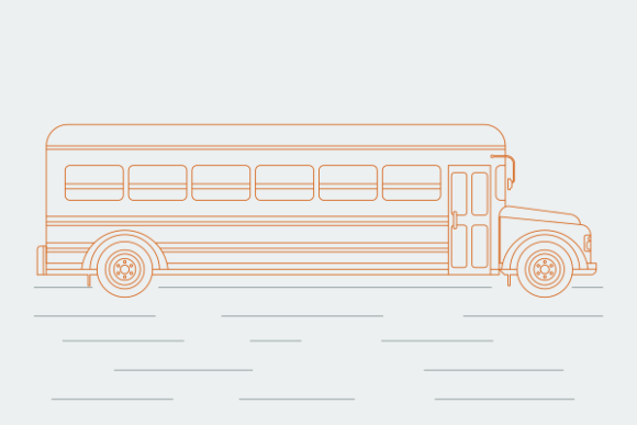 Outline Style Side View School Bus: A Versatile Design Element for Education and Transportation Projects