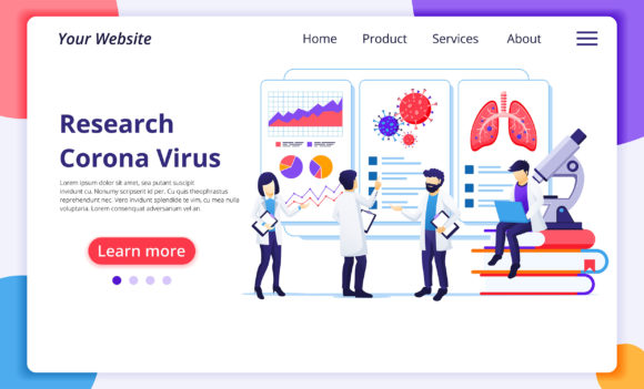 Research Lab Coronavirus: A Modern Flat Design Concept for Web and UI