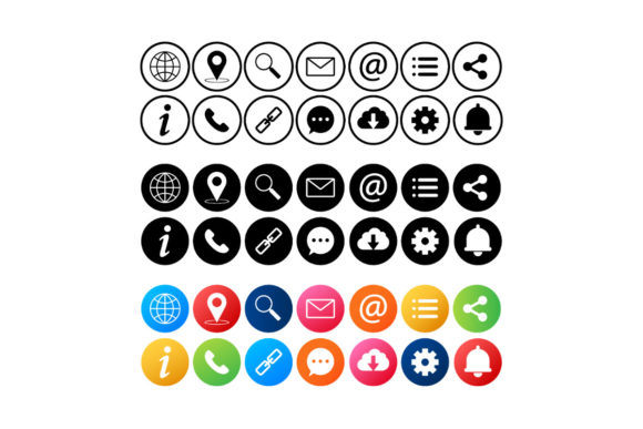 Simple Web Icons Set: Universal Web Icon for Modern UI Design