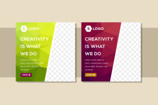 Square Banner Polygonal Green Red and Media Type Vectors: A Design Guide for Modern Branding