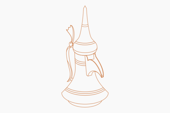 Top Front Side Outline Dallah Coffee Pot: A Strategic Design Element for Cultural and Commercial Projects